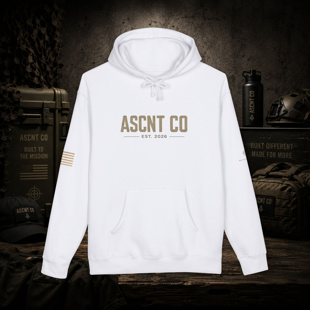 Built Different Hoodie — ASCNT CO Military Helicopter Pullover